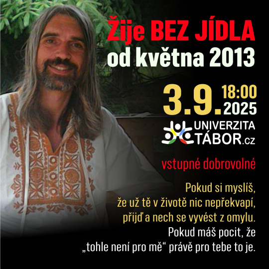 Žije BEZ JÍDLA od roku 2013 Peter Starec – VĚDOMÝ PŮST – beseda