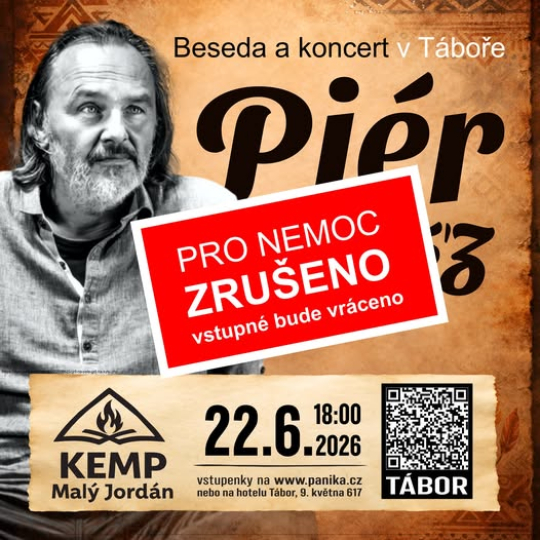 Pjér la Šéz - beseda a open air koncert v Táboře